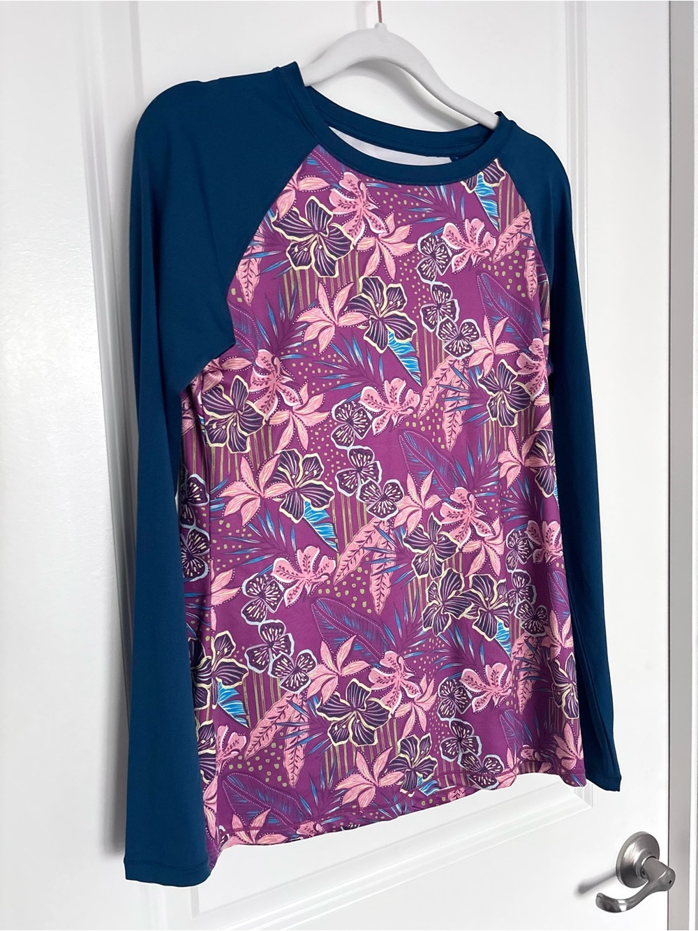 Reel Legends Reel-Tec Floral Rash Guard Swim Top Tropical UPF Beach Vacation XS